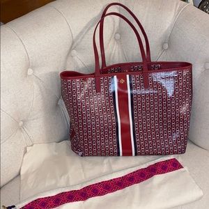 Tory Burch Gemini Red Link Tote